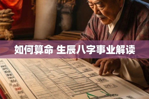 如何算命 生辰八字事业解读