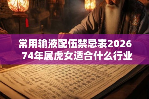 常用输液配伍禁忌表2026  74年属虎女适合什么行业