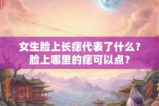 女生脸上长痣代表了什么？脸上哪里的痣可以点？