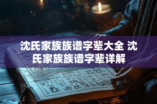 沈氏家族族谱字辈大全 沈氏家族族谱字辈详解