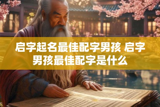 启字起名最佳配字男孩 启字男孩最佳配字是什么