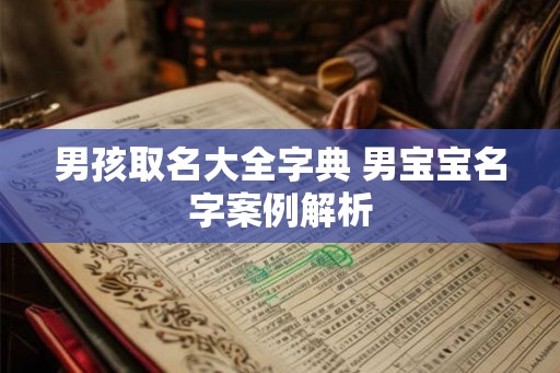 男孩取名大全字典 男宝宝名字案例解析