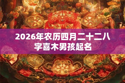 2026年农历四月二十二八字喜木男孩起名
