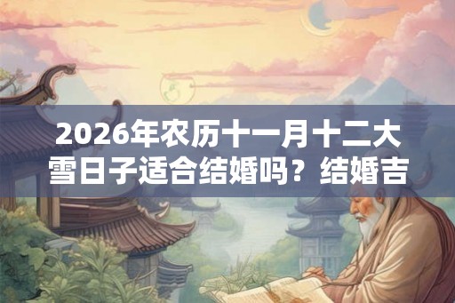 2026年农历十一月十二大雪日子适合结婚吗？结婚吉日怎么看？