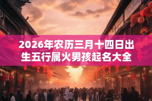 2026年农历三月十四日出生五行属火男孩起名大全