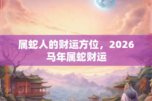 属蛇人的财运方位，2026马年属蛇财运