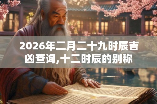 2026年二月二十九时辰吉凶查询,十二时辰的别称