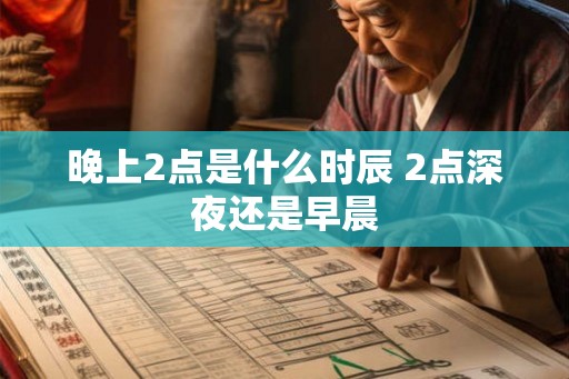 晚上2点是什么时辰 2点深夜还是早晨