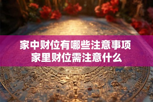 家中财位有哪些注意事项 家里财位需注意什么