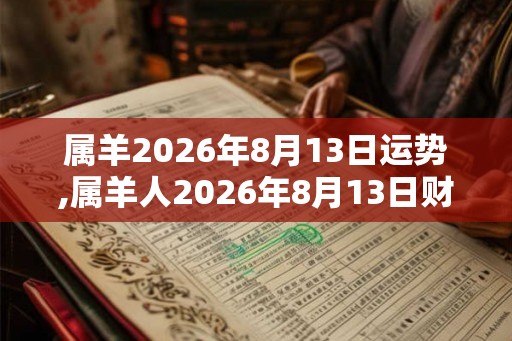 属羊2026年8月13日运势,属羊人2026年8月13日财运,生肖羊2026年8月13日运势