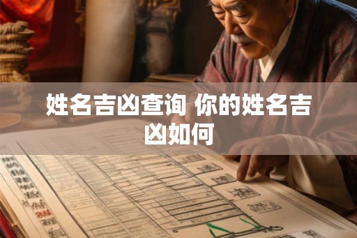 姓名吉凶查询 你的姓名吉凶如何