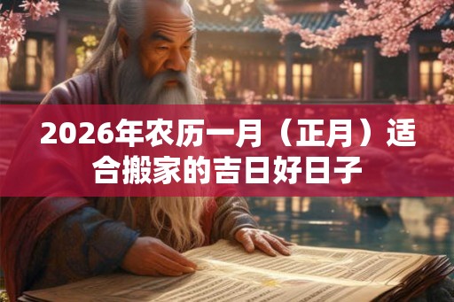 2026年农历一月（正月）适合搬家的吉日好日子