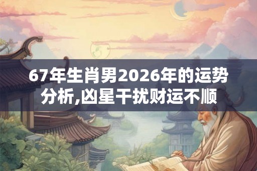 67年生肖男2026年的运势分析,凶星干扰财运不顺