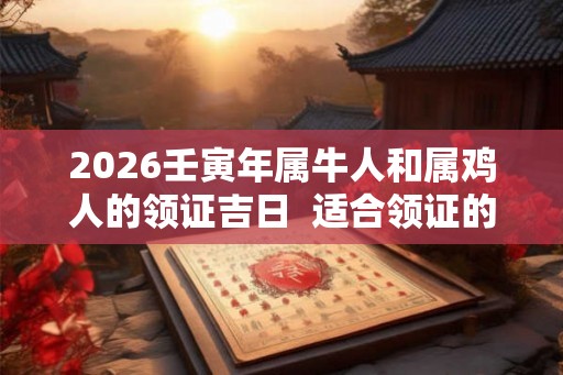 2026壬寅年属牛人和属鸡人的领证吉日 适合领证的日子 2026壬寅年属牛人和属鸡人的领证吉日 适合领证的日子