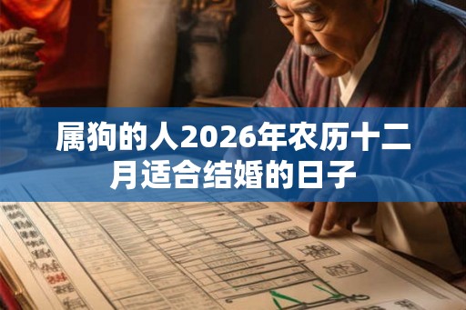 属狗的人2026年农历十二月适合结婚的日子