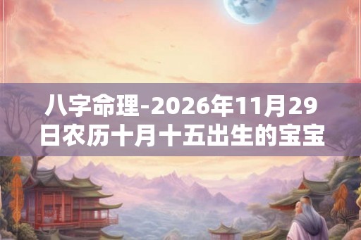 八字命理-2026年11月29日农历十月十五出生的宝宝五行取名
