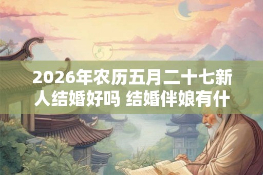 2026年农历五月二十七新人结婚好吗 结婚伴娘有什么讲究