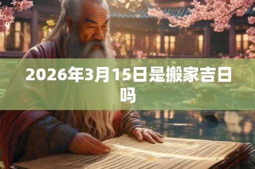 2026年3月15日是搬家吉日吗