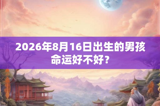 2026年8月16日出生的男孩命运好不好？