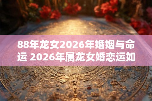 88年龙女2026年婚姻与命运 2026年属龙女婚恋运如何