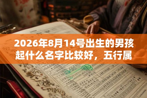 2026年8月14号出生的男孩起什么名字比较好，五行属什么