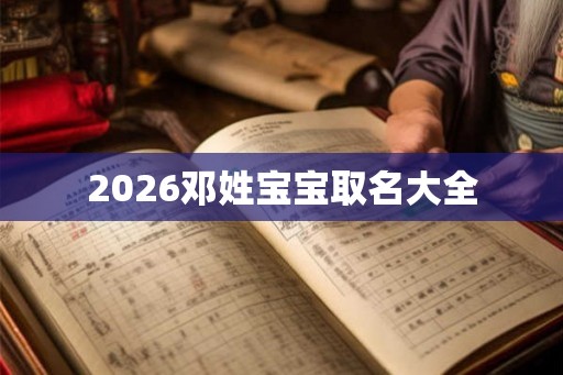 2026邓姓宝宝取名大全 2026邓姓宝宝取名大全