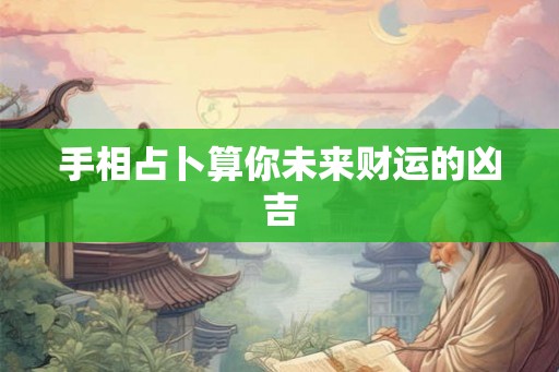 手相占卜算你未来财运的凶吉