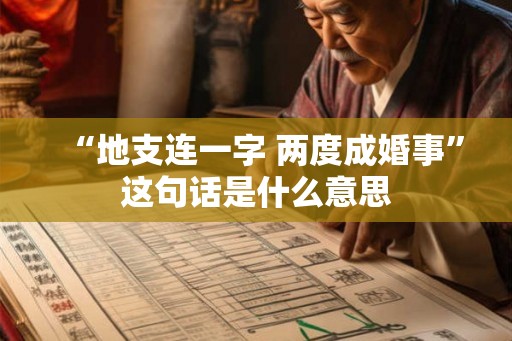“地支连一字 两度成婚事”这句话是什么意思
