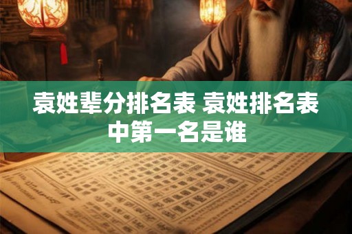 袁姓辈分排名表 袁姓排名表中第一名是谁 袁姓辈分排名表 袁姓排名表中第一名是谁