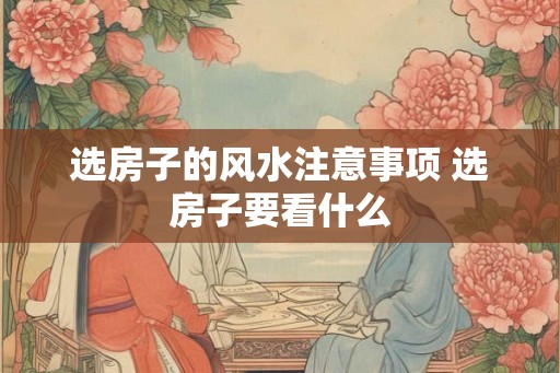 选房子的风水注意事项 选房子要看什么 选房子的风水注意事项 选房子要看什么