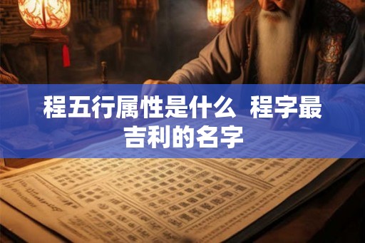 程五行属性是什么  程字最吉利的名字