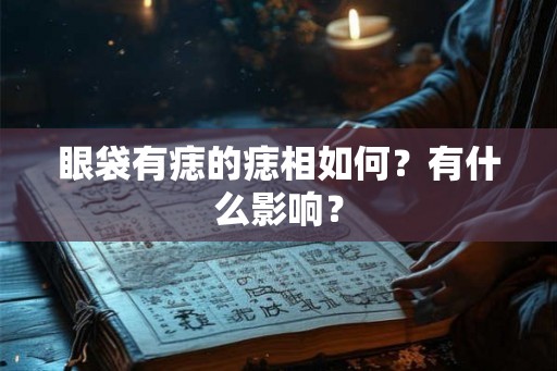 眼袋有痣的痣相如何？有什么影响？