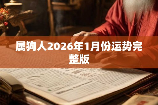 属狗人2026年1月份运势完整版