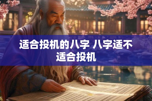 适合投机的八字 八字适不适合投机