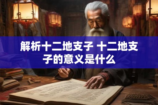 解析十二地支子 十二地支子的意义是什么