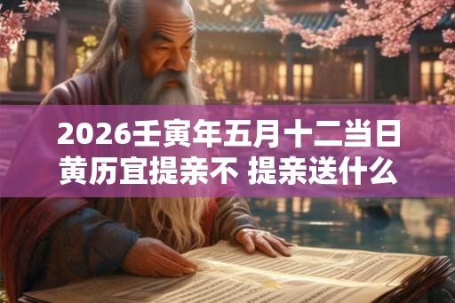 2026壬寅年五月十二当日黄历宜提亲不 提亲送什么酒