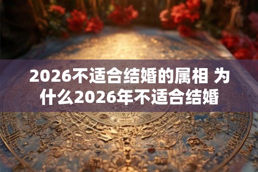 2026不适合结婚的属相 为什么2026年不适合结婚