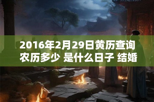 2016年2月29日黄历查询 农历多少 是什么日子 结婚吉时