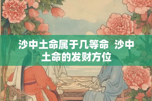 沙中土命属于几等命  沙中土命的发财方位