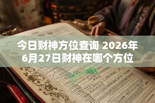 今日财神方位查询 2026年6月27日财神在哪个方位