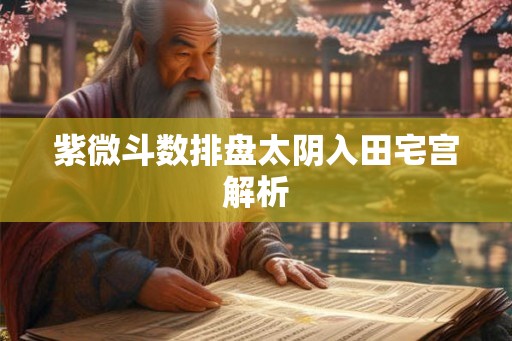 紫微斗数排盘太阴入田宅宫解析