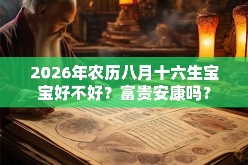 2026年农历八月十六生宝宝好不好?富贵安康吗? 2026年农历八月十六生宝宝好不好?富贵安康吗?