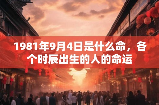 1981年9月4日是什么命，各个时辰出生的人的命运