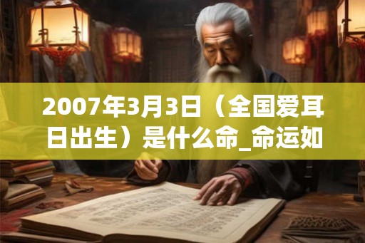 2007年3月3日（全国爱耳日出生）是什么命_命运如何