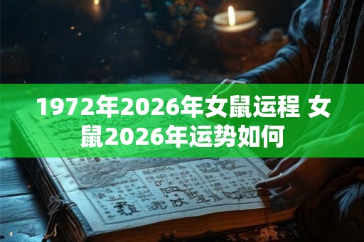1972年2026年女鼠运程 女鼠2026年运势如何