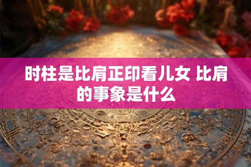 时柱是比肩正印看儿女 比肩的事象是什么