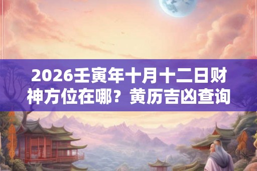 2026壬寅年十月十二日财神方位在哪？黄历吉凶查询
