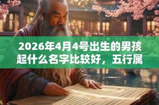 2026年4月4号出生的男孩起什么名字比较好，五行属什么