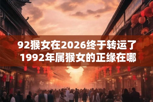 92猴女在2026终于转运了 1992年属猴女的正缘在哪年 92猴女在2026终于转运了 1992年属猴女的正缘在哪年