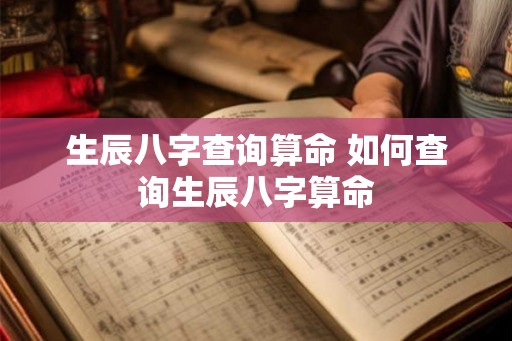 生辰八字查询算命 如何查询生辰八字算命